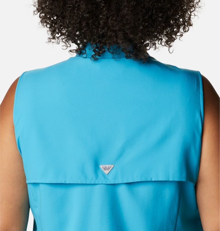 Women's Columbia PFG Tamiami Sleeveless Shirts Turquoise | Plus Size CA-E6835